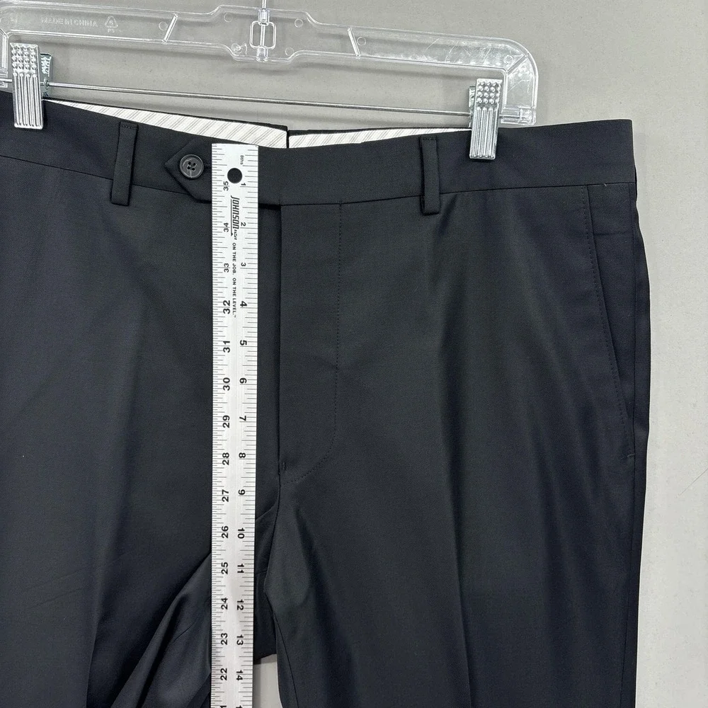 Samuelsohn Pants Mens 34x30 Black Super 110s Wool Flat Front Dress Cuffed Canada